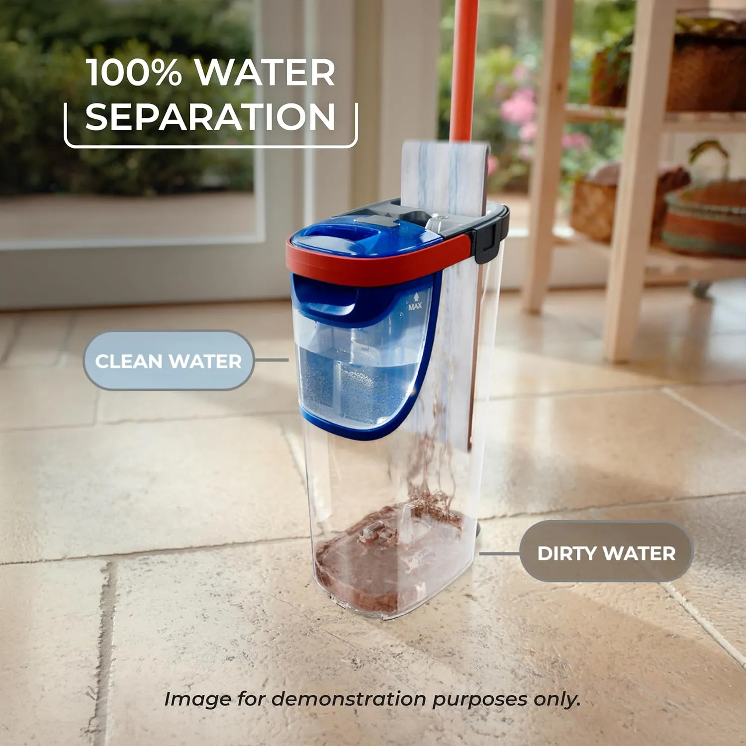 O-Cedar H2prO Flat Mop System | Quick Cleaning Tool | Clean with Clean Water | Machine Washable Reusable Microfiber Mop Pad | Safe on Wood Floors, Vinyl, Tile, Baseboards, Walls