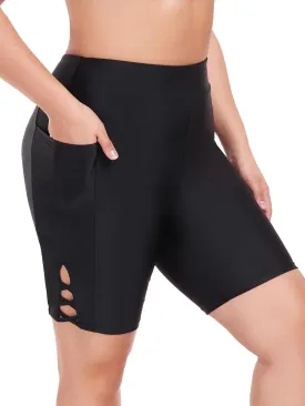 Ocean Blues Women's 8" High Waisted Swim Shorts with Pockets Tummy Control Board Shorts UPF 50  Beach Shorts