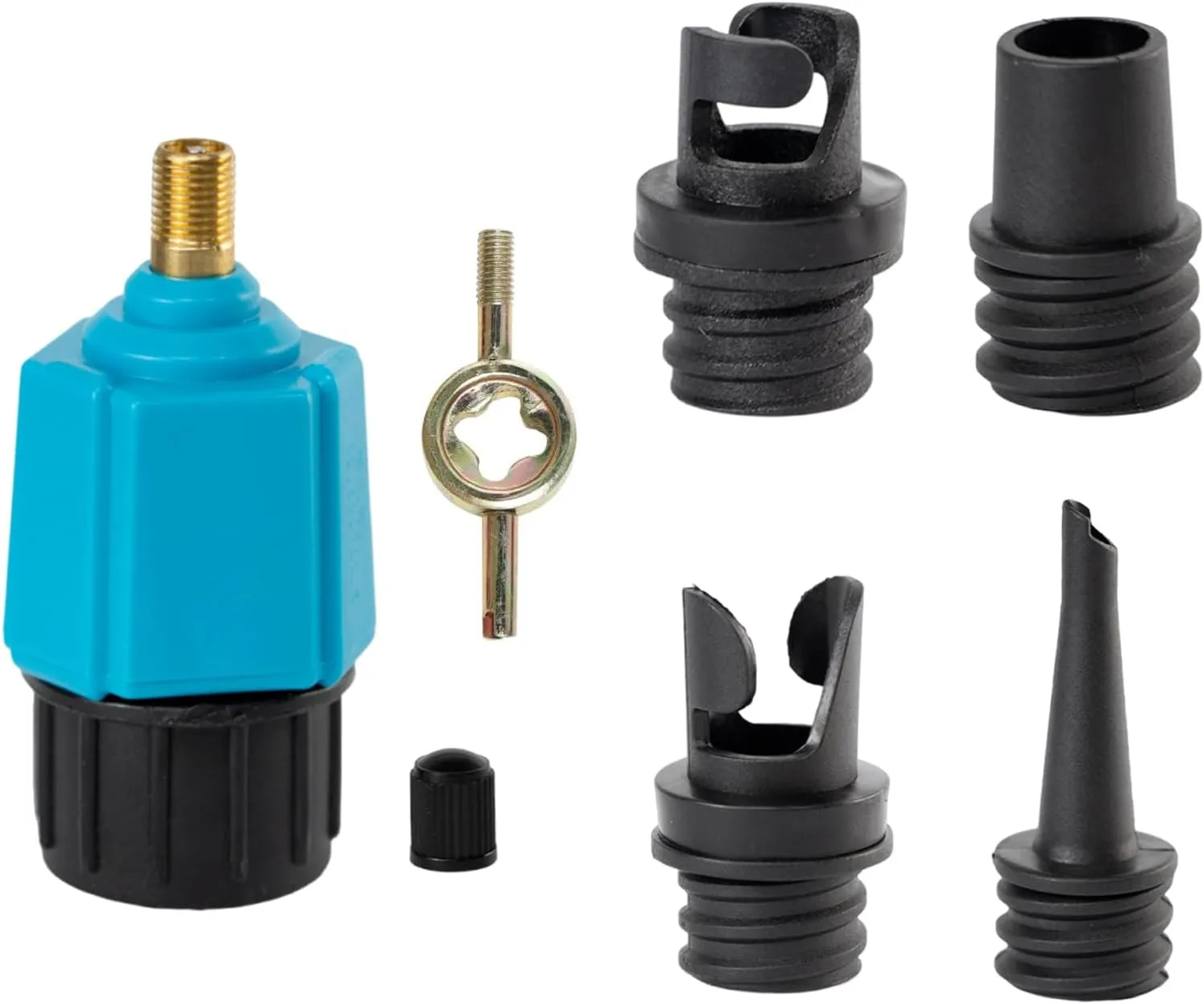 Paddle Board Pump Adapter - Pump Adaptor with Inflatable Compressor Converter and 4 Air Pump Nozzles for Paddle Boards, Inflatable Boats, and Inflatable Beds