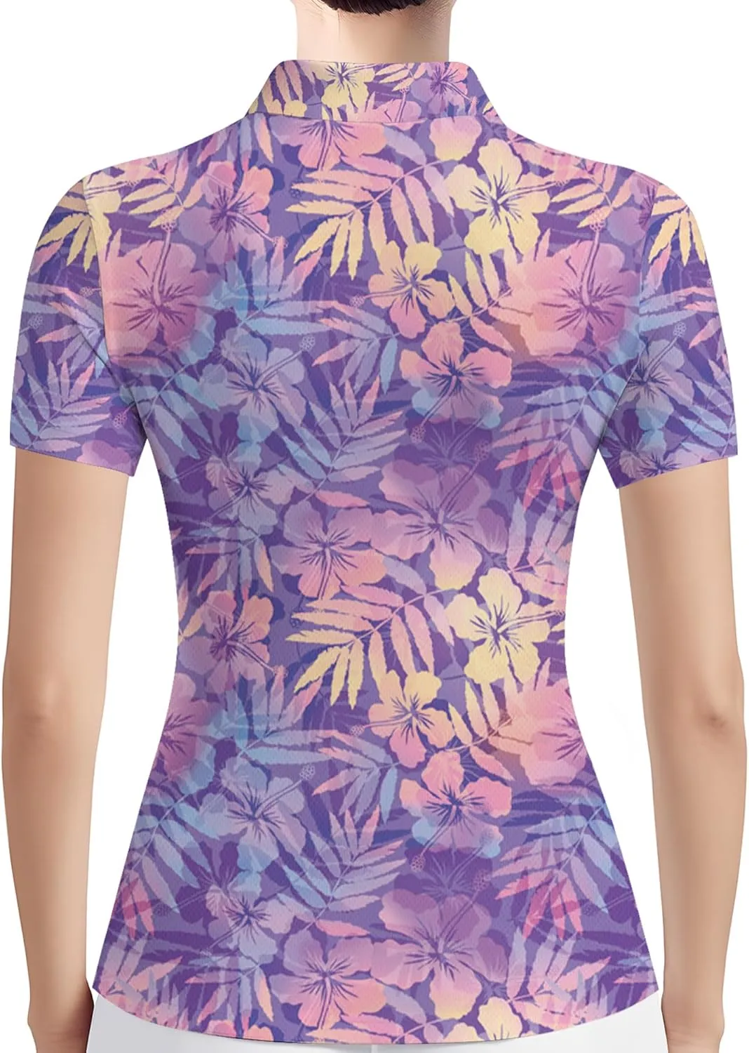 PAGYMO Funny Golf Shirts for Women Print Crazy Pattern Cute Novelty Short Sleeve Moisture Wicking Tennis Polo Shirt
