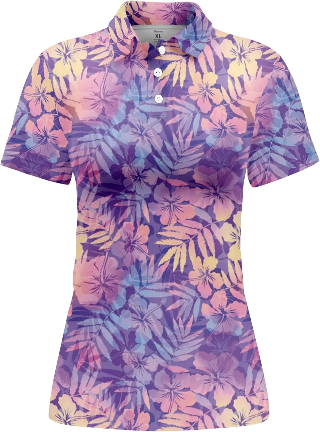 PAGYMO Funny Golf Shirts for Women Print Crazy Pattern Cute Novelty Short Sleeve Moisture Wicking Tennis Polo Shirt