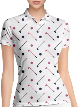 PAGYMO Funny Golf Shirts for Women Print Crazy Pattern Cute Novelty Short Sleeve Moisture Wicking Tennis Polo Shirt