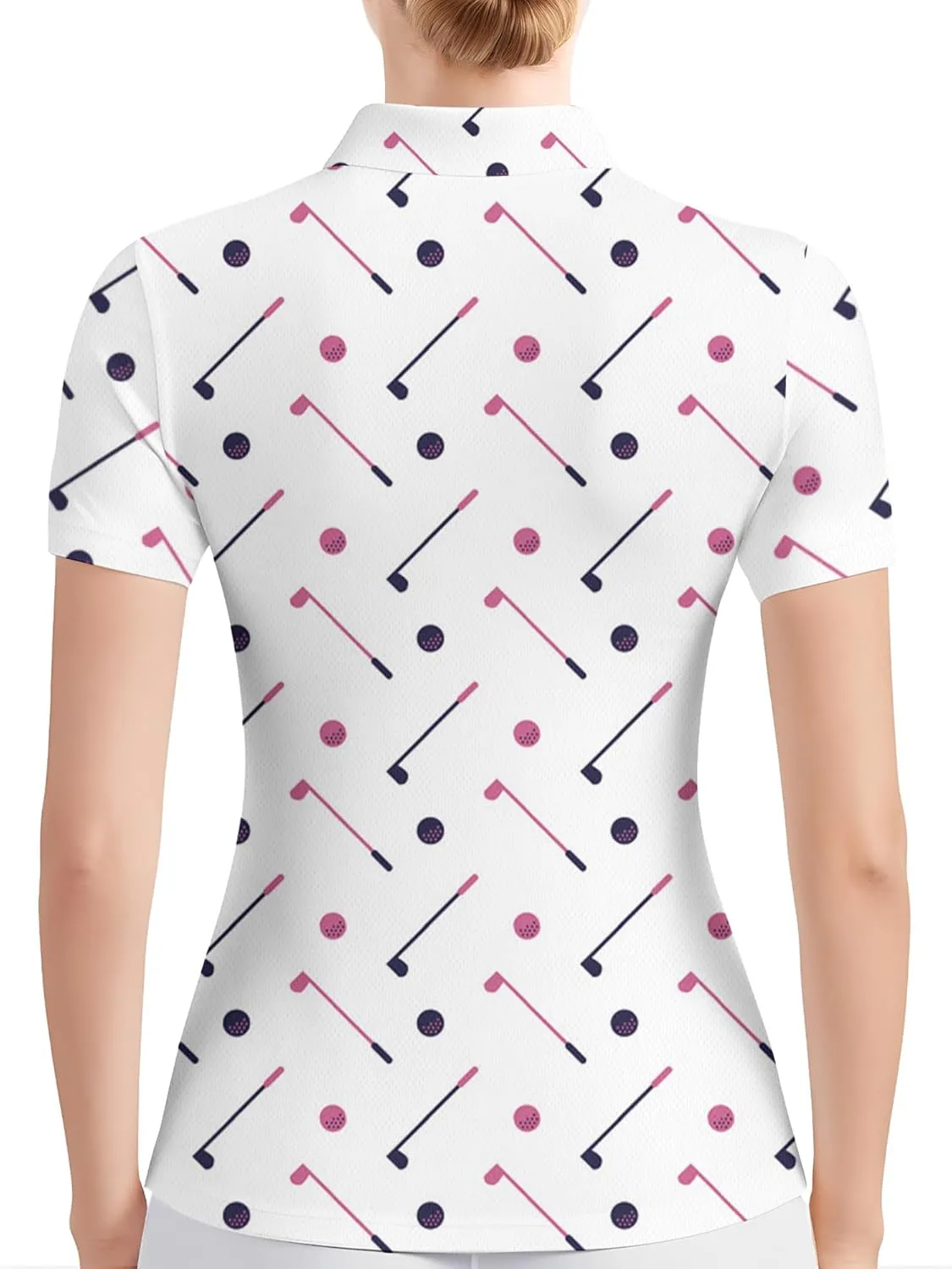 PAGYMO Funny Golf Shirts for Women Print Crazy Pattern Cute Novelty Short Sleeve Moisture Wicking Tennis Polo Shirt
