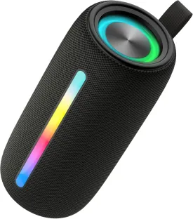Portable Bluetooth Speaker with Colorful Flashing Lights, Outdoor Waterproof Wireless Speaker Suitable for Party, Home, Beach, Travel