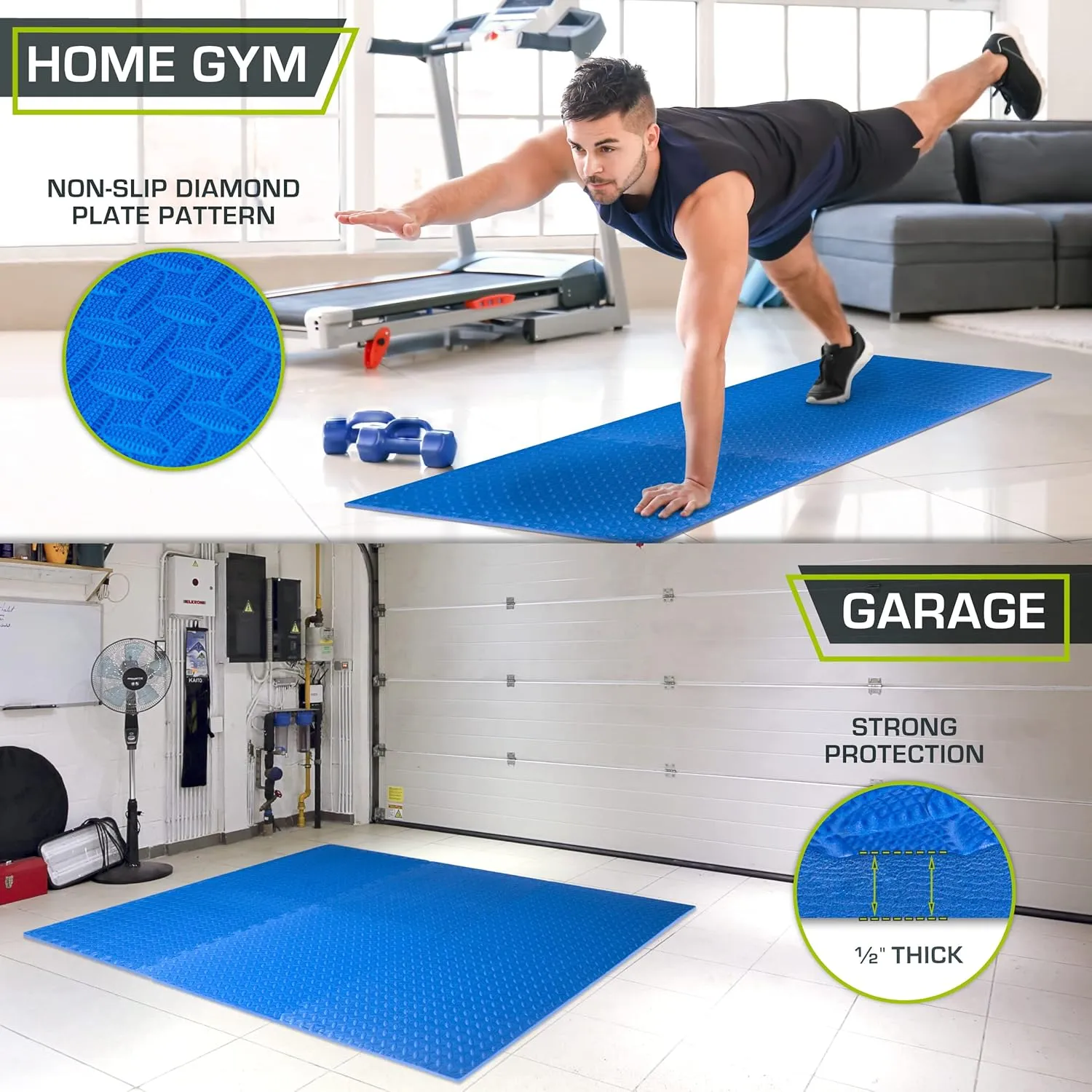 ProsourceFit Puzzle Exercise Mat  in, EVA Interlocking Foam Floor Tiles for Home Gym, Mat for Home Workout Equipment, Floor Padding for Kids, Cream, 24 in x 24 in x  in, 24 Sq Ft - 6 Tiles