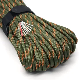 PSKOOK Survival Paracord Parachute Fire Cord Survival Ropes Red Tinder Cord PE Fishing Line Cotton Thread 7 Strands Outdoor 20, 25, 100 Feet