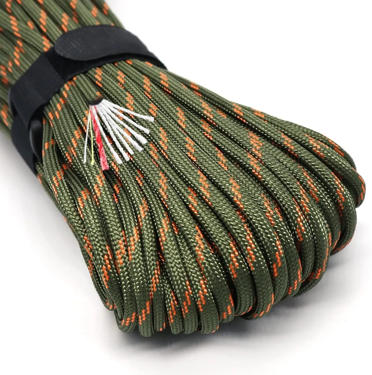 PSKOOK Survival Paracord Parachute Fire Cord Survival Ropes Red Tinder Cord PE Fishing Line Cotton Thread 7 Strands Outdoor 20, 25, 100 Feet