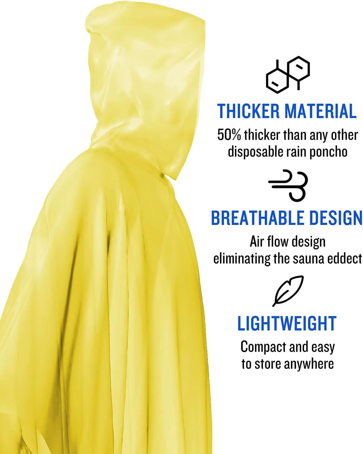 SaphiRose Disposable Rain Ponchos Emergency Clear Poncho