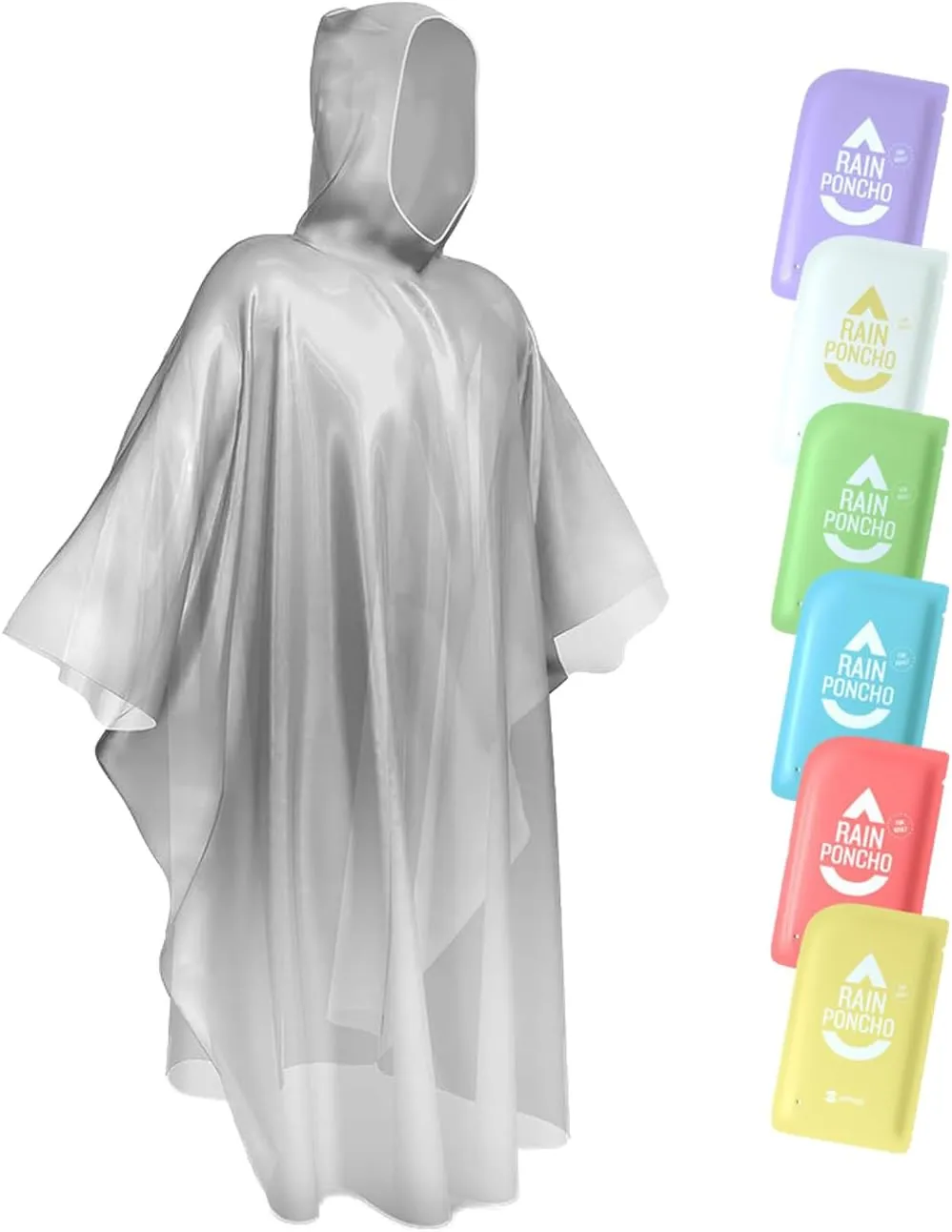 SaphiRose Disposable Rain Ponchos Emergency Clear Poncho