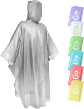 SaphiRose Disposable Rain Ponchos Emergency Clear Poncho