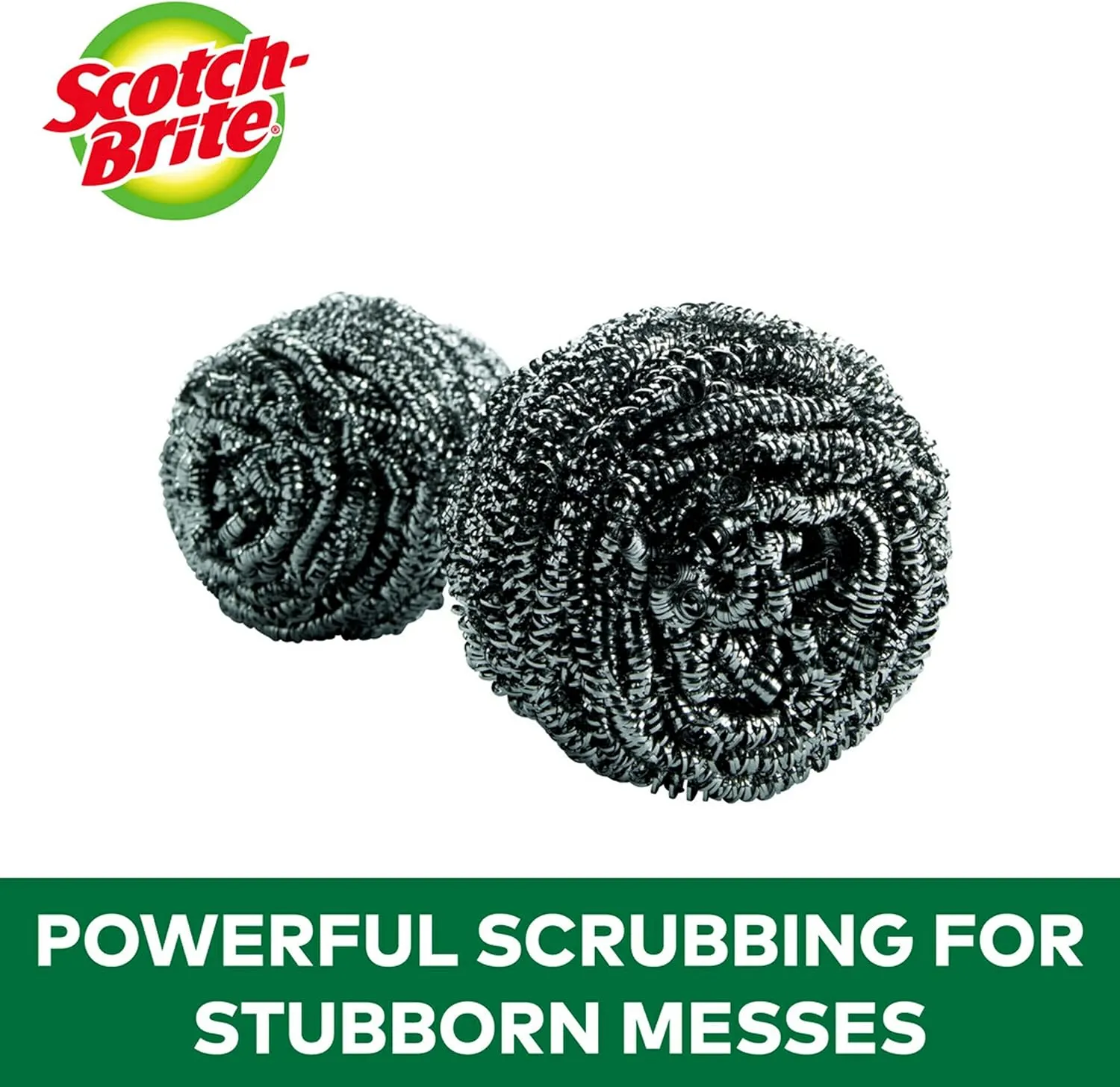 Scotch-Brite Stainless Steel Scrubber, Dish Scrubbers for Cleaning Kitchen and Household, Dishes, 3