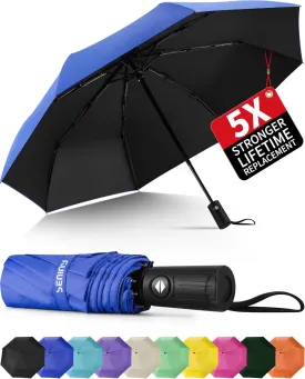 Seniny Windproof Travel Umbrella, Automatic Umbrellas for Rain, Portable & Compact Umbrellas for Backpack, Strong UV for Protection, Folding Small Sun Umbrella for Car, Walking