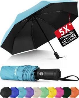 Seniny Windproof Travel Umbrella, Automatic Umbrellas for Rain, Portable & Compact Umbrellas for Backpack, Strong UV for Protection, Folding Small Sun Umbrella for Car, Walking