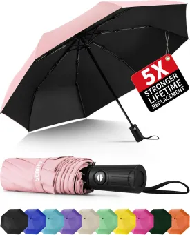 Seniny Windproof Travel Umbrella, Automatic Umbrellas for Rain, Portable & Compact Umbrellas for Backpack, Strong UV for Protection, Folding Small Sun Umbrella for Car, Walking