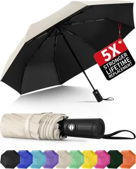Seniny Windproof Travel Umbrella, Automatic Umbrellas for Rain, Portable & Compact Umbrellas for Backpack, Strong UV for Protection, Folding Small Sun Umbrella for Car, Walking
