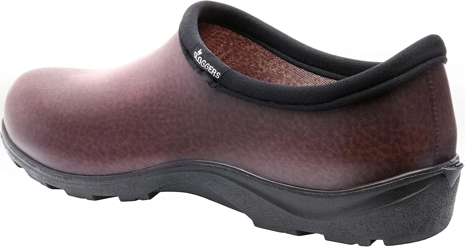 Sloggers Original Waterproof Work Shoe for Men  Outdoor Slip-On Rain and Durable Garden Footwear Made in The USA with Premium Comfort Support Insole, Leather Print Brown - Size 9