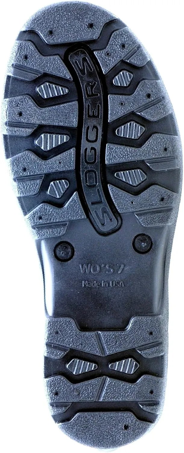 Sloggers Original Waterproof Work Shoe for Men  Outdoor Slip-On Rain and Durable Garden Footwear Made in The USA with Premium Comfort Support Insole, Leather Print Brown - Size 9