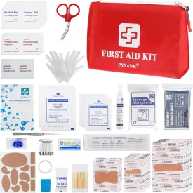 Small First Aid Kit, 150 Piece with Foil Blanket, Scissors First Aid Bag for Emergency, Home, Camping, Travel, Sports, Office, Outdoor, Car, School