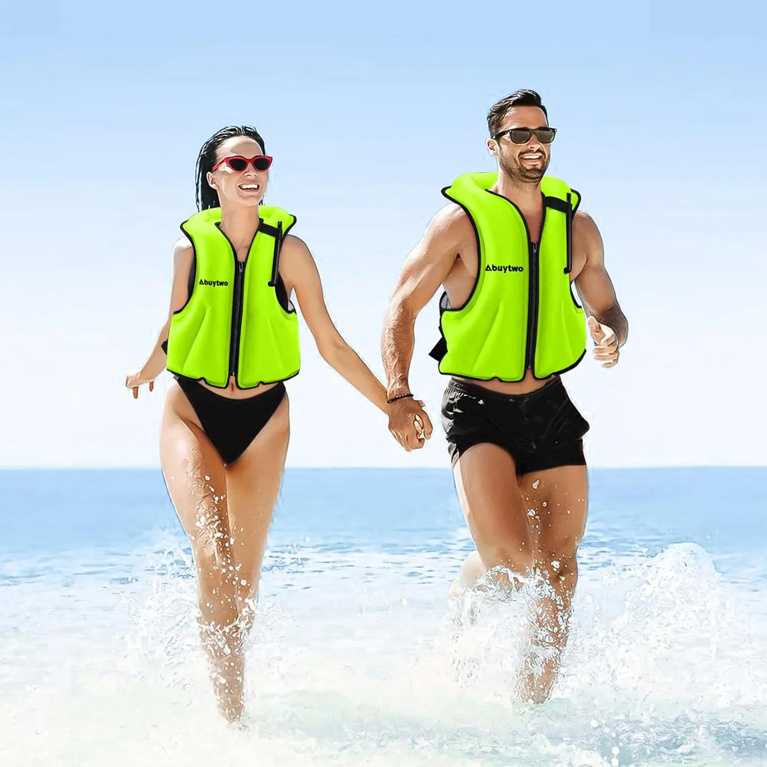 Snorkel Vests for Adults, Abuytwo Inflatable Snorkeling Vest Adjustable Waist-belt Swim Vest Snorkel Jacket Buoyancy Vest
