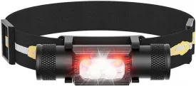 sofirn Bright Led Headlamp Rechargeable, H05B 1200 Lumens Lightweight Head Flashlight with Red Light, Adjustable Headband, 180 Degree Movable Tilt, Head Lamp for Adults Camping Hiking Fishing