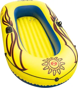 Solstice by Swimline SunSkiff 2-Person Boat, Yellow, Blue, Black, One Size (29250)