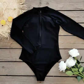 Surfing Sport Swimsuit Long Sleeves Women One Piece Swimsuit
