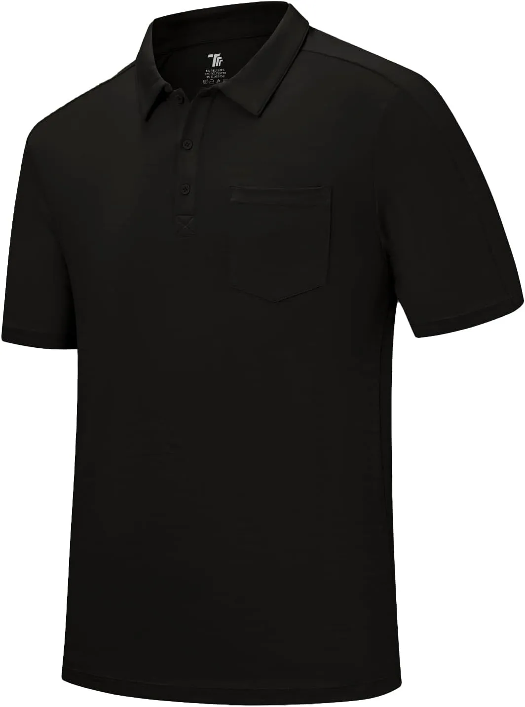 TBMPOY Men's Polo Shirts Short Sleeves with Pocket Lightweight Quick Dry Outdoor Casual Work Golf Sports Shirt