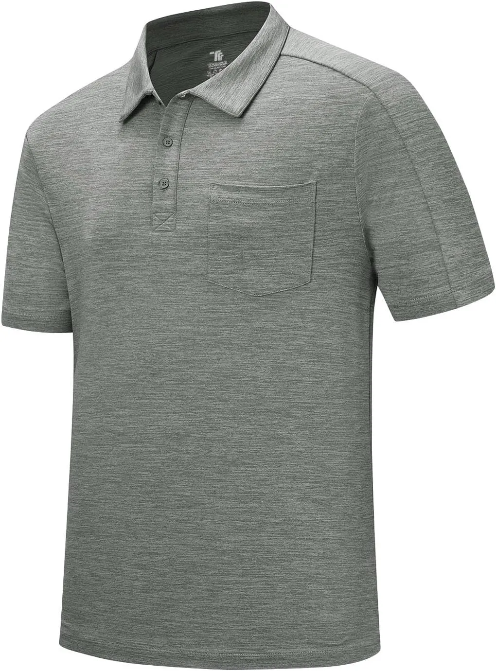 TBMPOY Men's Polo Shirts Short Sleeves with Pocket Lightweight Quick Dry Outdoor Casual Work Golf Sports Shirt