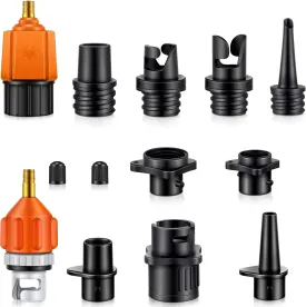 Treela Inflatable Air Pump Adaptor Compatible with SUP Inflatable Car Air Compressor Valve Adaptor with 9 Valve Nozzle for Paddle Board Boat