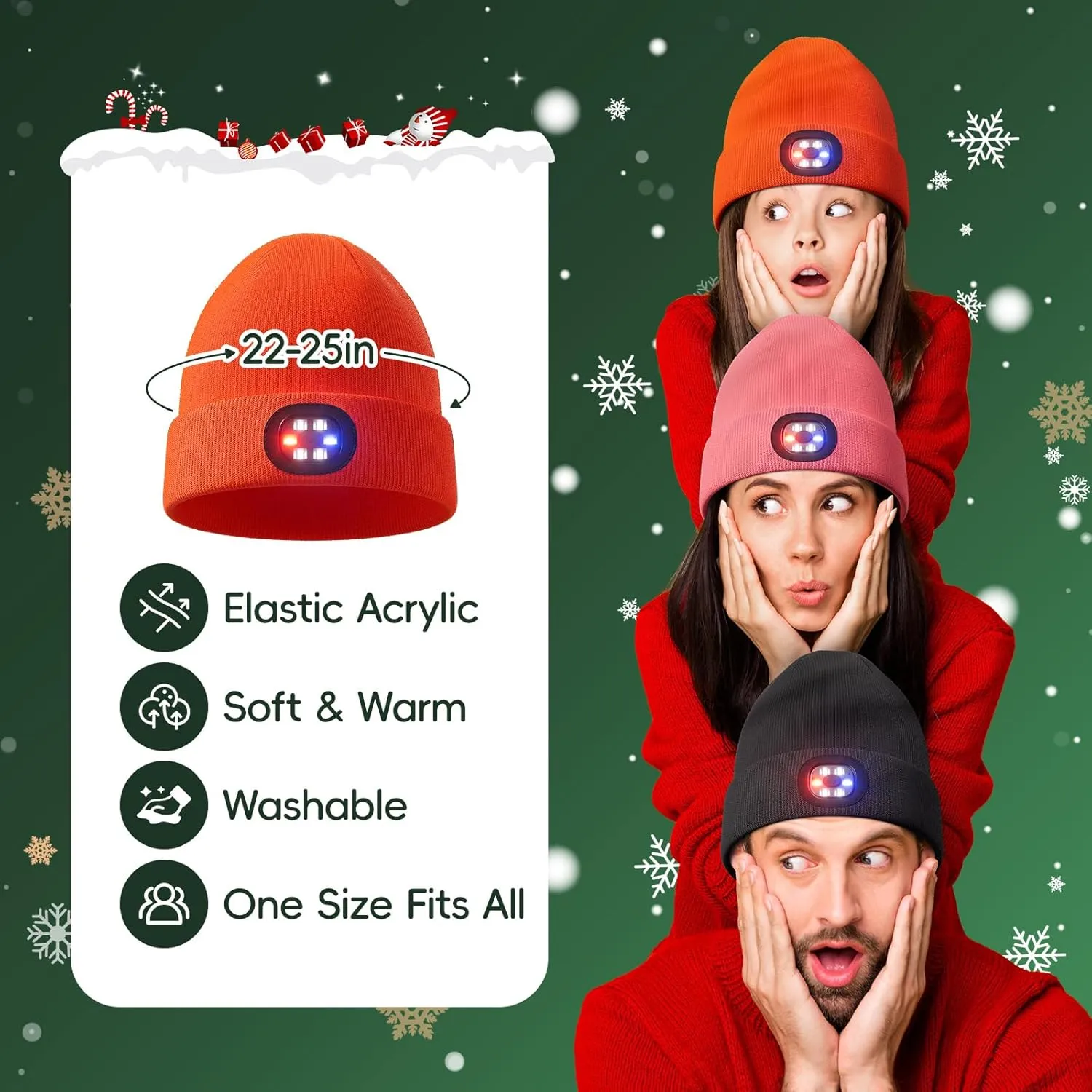 Unisex Beanie with The Light, Gifts for Men Women Husband Him