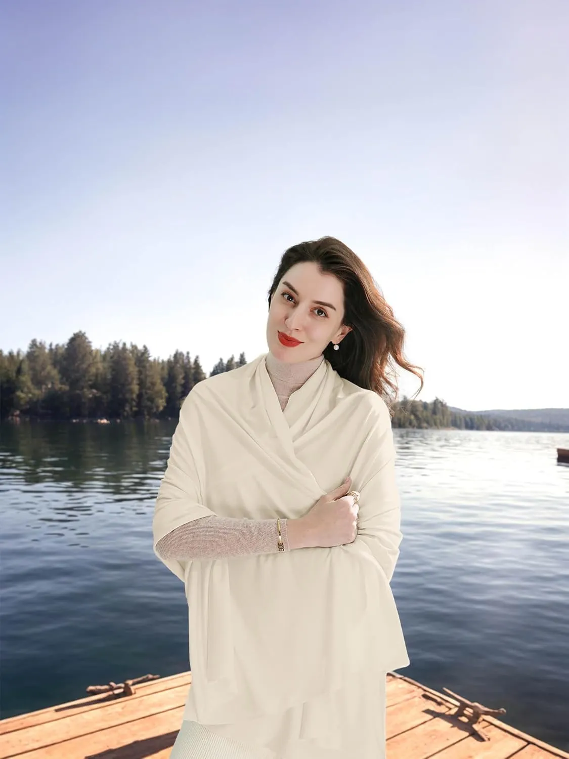 VENVSBEE Shawl Wraps for Women, Travel Scarf Soft Blanket Wrap Pashmina Travel Accessory for Airplane Includes Gift Box