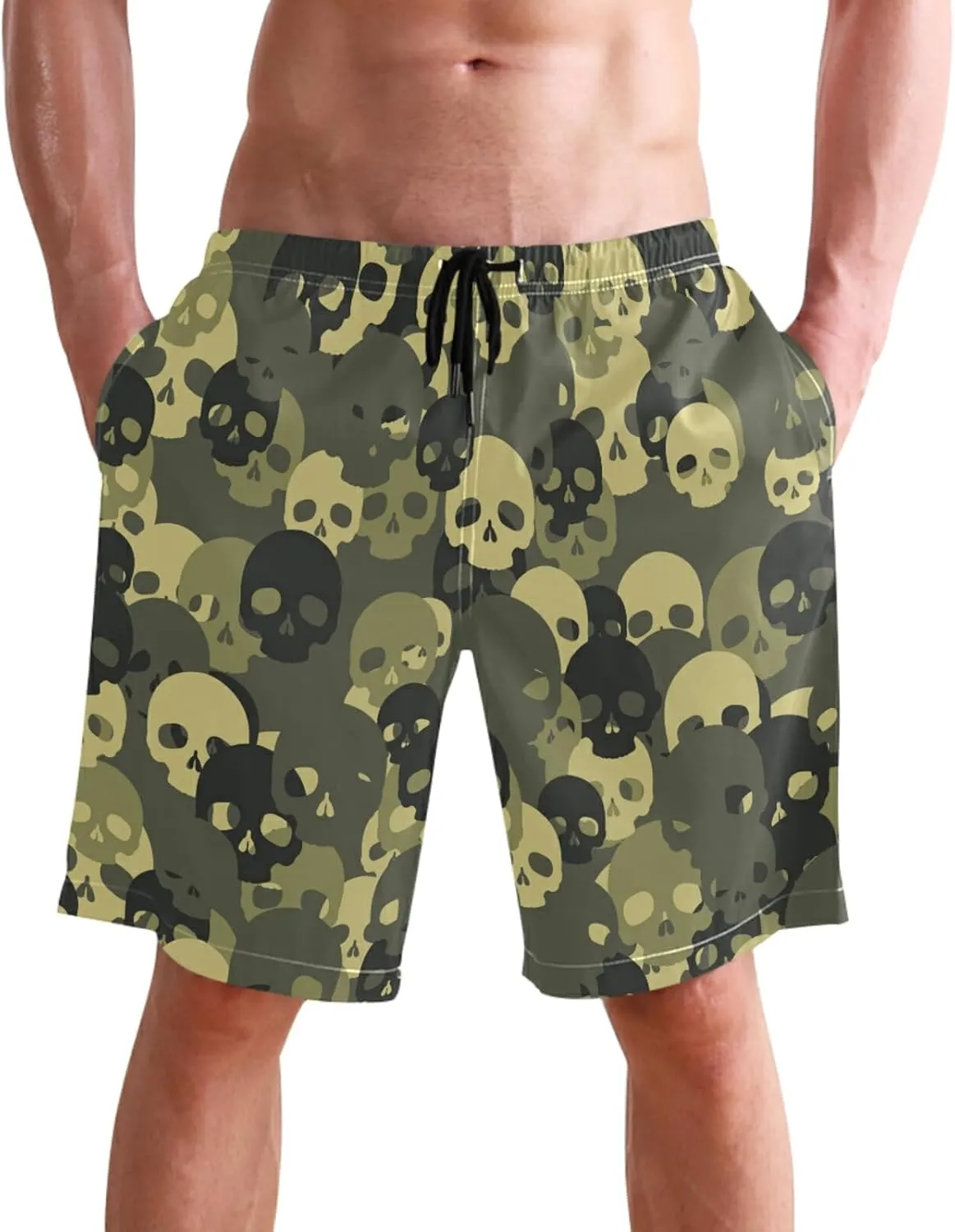 visesunny Stylish Summer Swim Trunks Men's Quick Dry Board Shorts Bathing Suit with Pockets for Men Boyfriends Youth