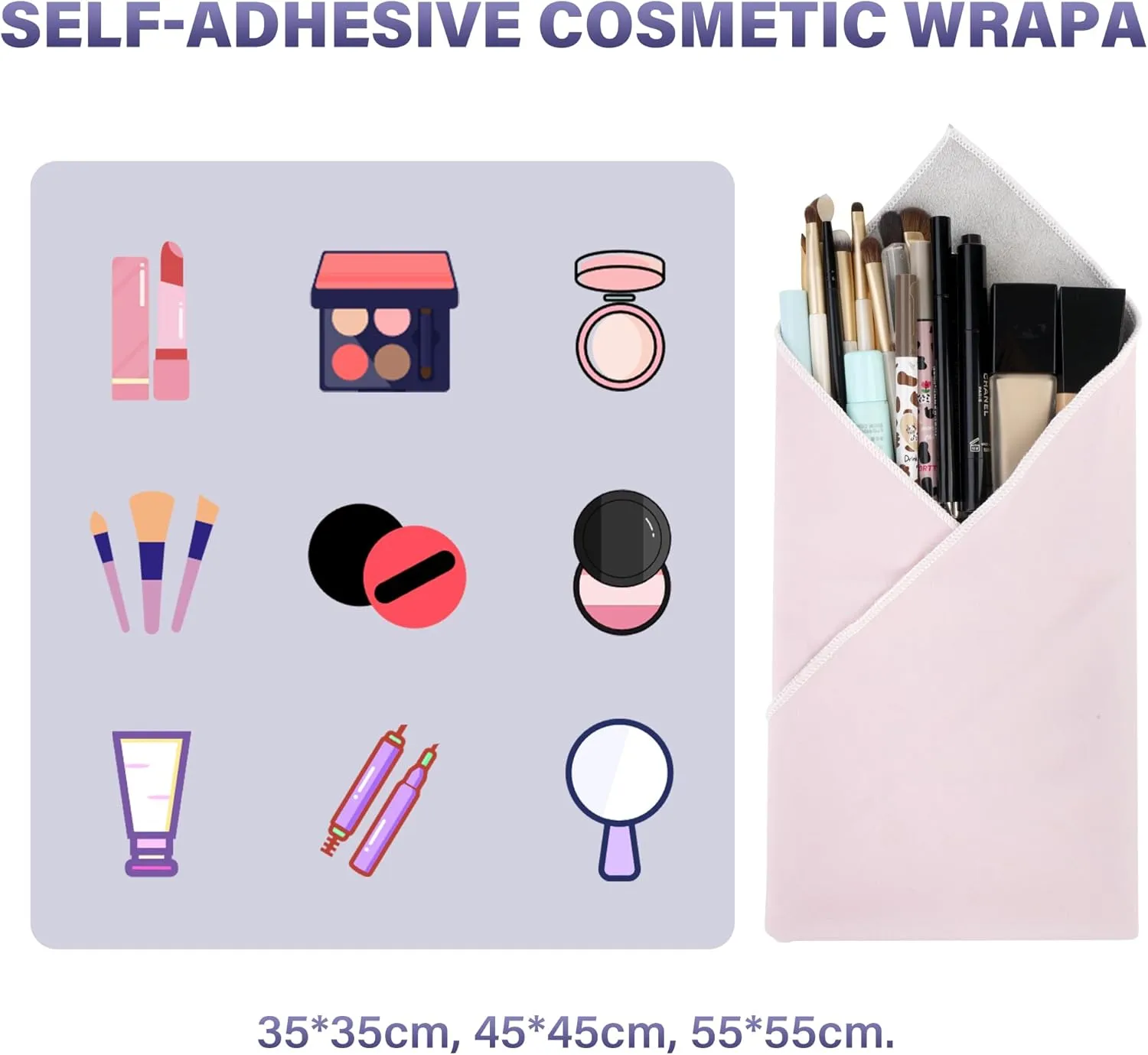 Walking Way Self-Adhesive Magic Cloth Makeup Bag, Portable Protective Cosmetic Pouch, Camera Lens Wrap, Stylish Travel Organizer for Beauty Essentials, Travel, Gifts & Daily Use