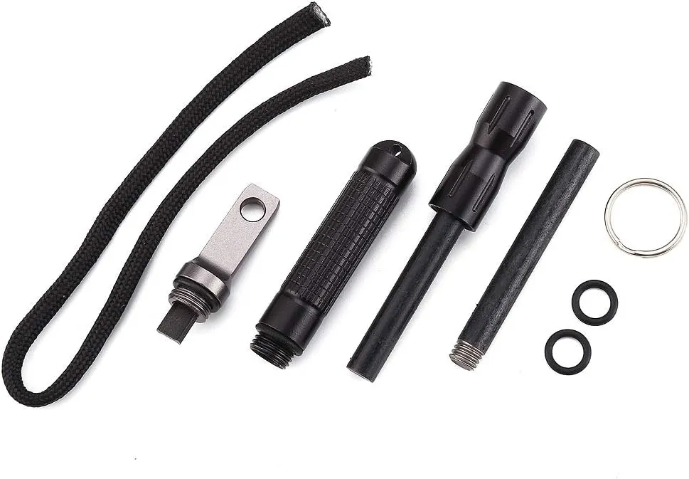 Waterproof Ferro Rod Fire Starter, Flint Steel Magnesium Rod EDC Gear, with Scraper Striker and an Extra Replaceable Threaded Flint Fire Steel Rod
