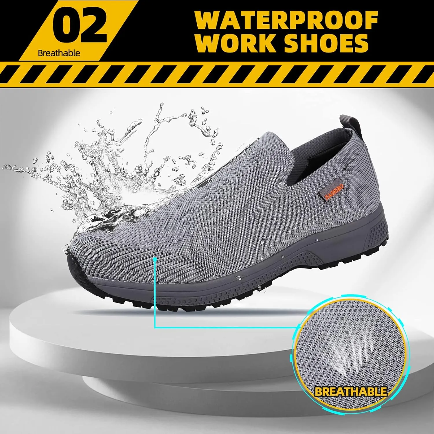 Waterproof Shoes for Men Slip on Non Slip Work Shoes Mens Chef Kitchen Restaurant Shoe Slip Resistant Food Service Rain Shoes Walking Sneakers Lightweight Breathable