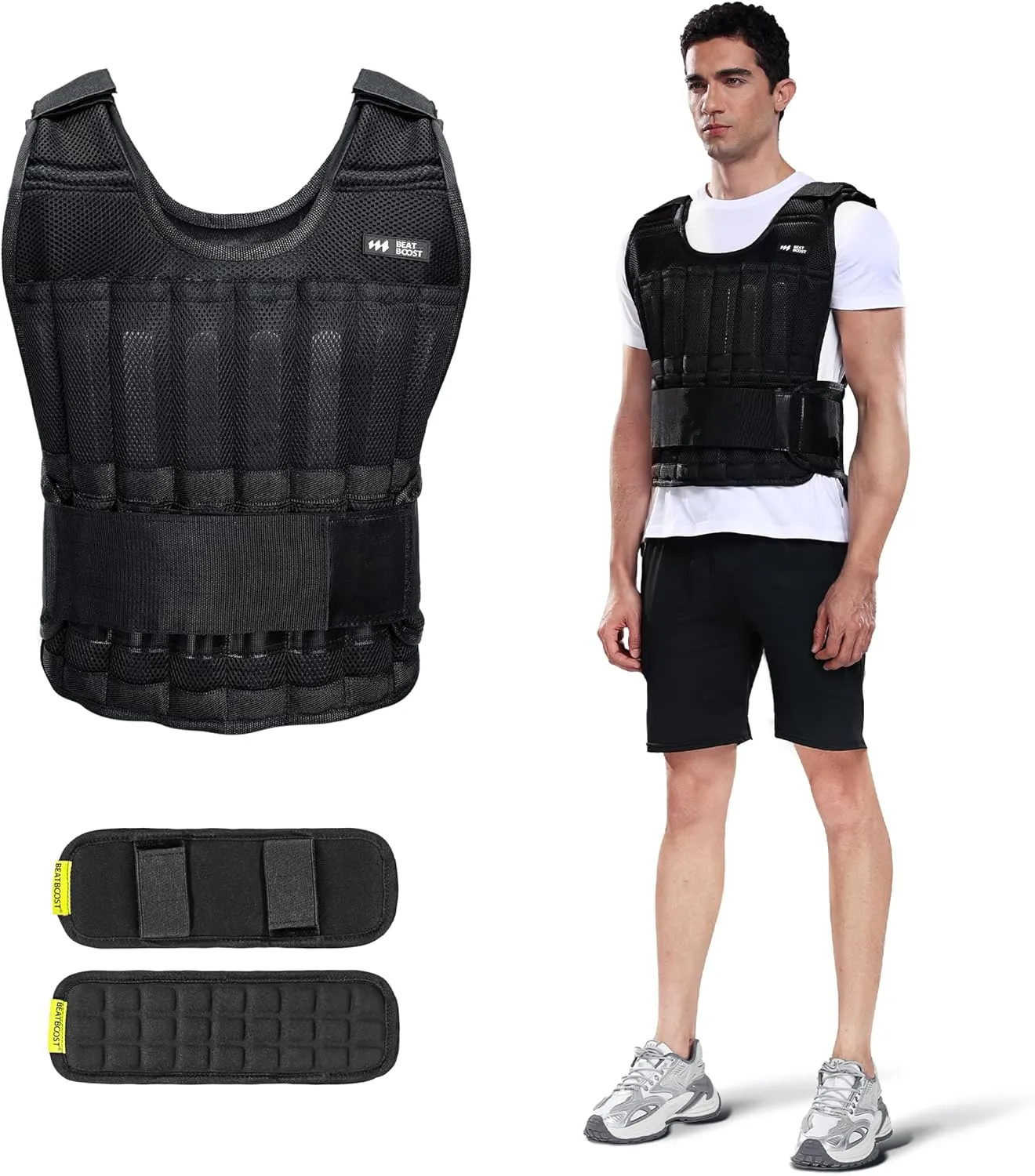 Weighted Vest for Men Women 20lb/30lb/40lb/50lb/60lb Adjustable Weight Vest with Steel Plates Weights for Walking Strength Training Running Workout