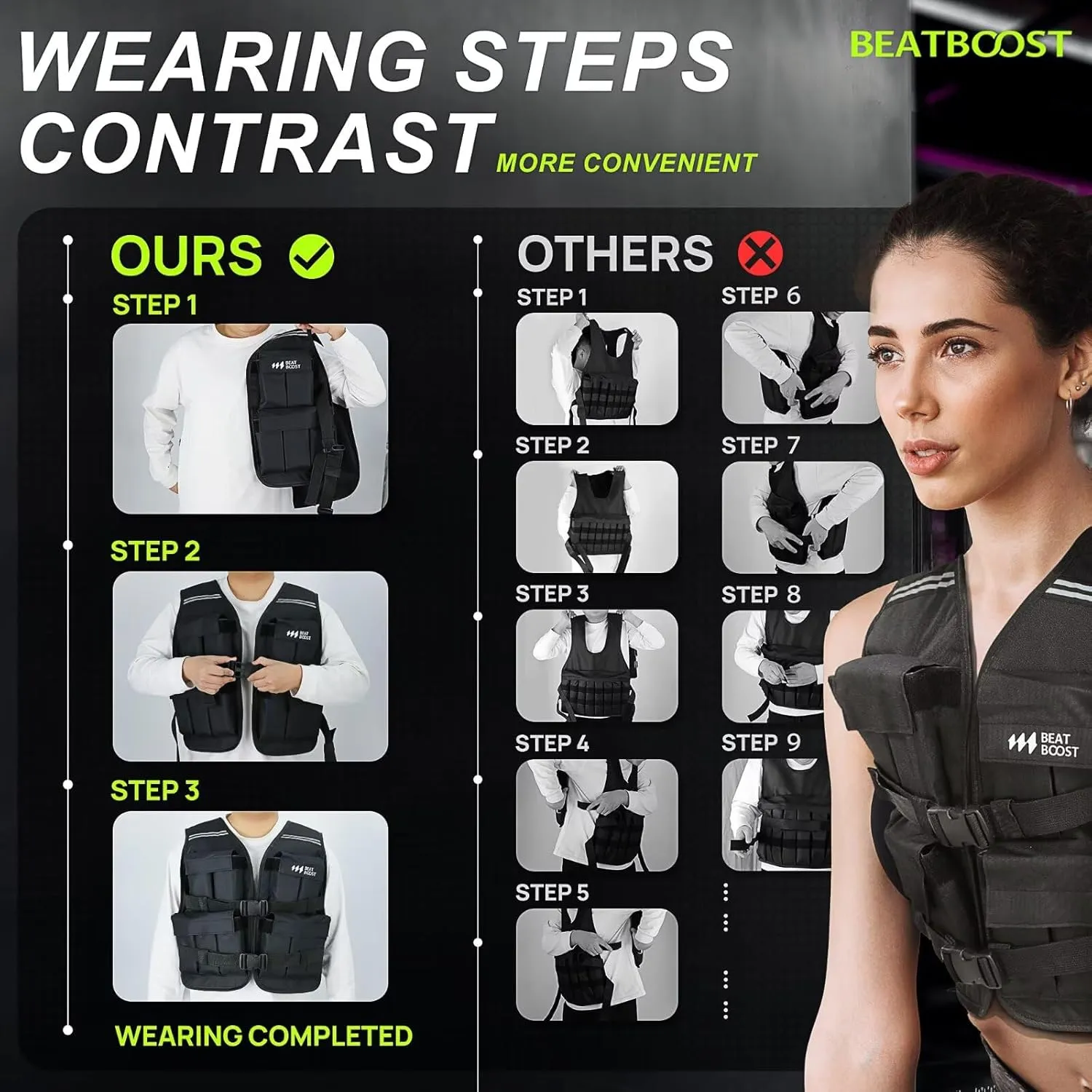 Weighted Vest for Men Women 22lb/26lb/34lb/44lb/46lb Adjustable Weights with Ironsand for Walking Strength Training Running Workout