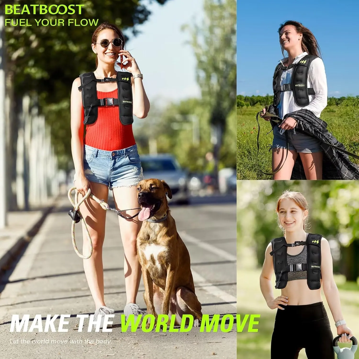 Weighted Vest for Women Men BeatBoost 10lb/15lb/20lb/25lb/30lb/35lb/40lb Weight Vest with Ironsand for Strength Training Running Walking Workout
