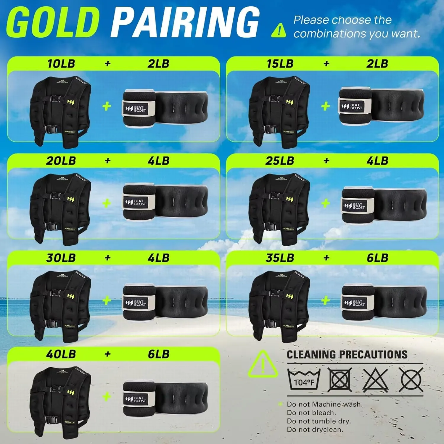 Weighted Vest for Women Men BeatBoost 10lb/15lb/20lb/25lb/30lb/35lb/40lb Weight Vest with Ironsand for Strength Training Running Walking Workout