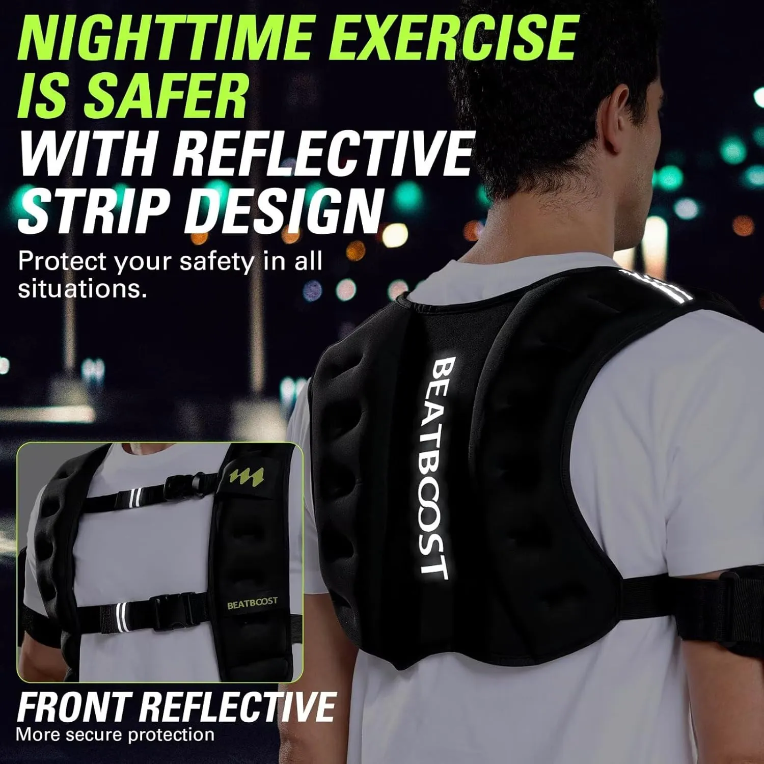 Weighted Vest for Women Men BeatBoost 10lb/15lb/20lb/25lb/30lb/35lb/40lb Weight Vest with Ironsand for Strength Training Running Walking Workout