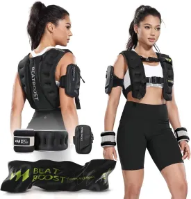 Weighted Vest for Women Men BeatBoost 10lb/15lb/20lb/25lb/30lb/35lb/40lb Weight Vest with Ironsand for Strength Training Running Walking Workout
