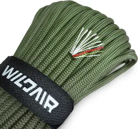 WILDAIR Paracord Survival Paracord Parachute Fire Cord Survival Ropes 4-in-1 U.S. Military Type III with Integrated Fishing Line Fire-Starter Tinder