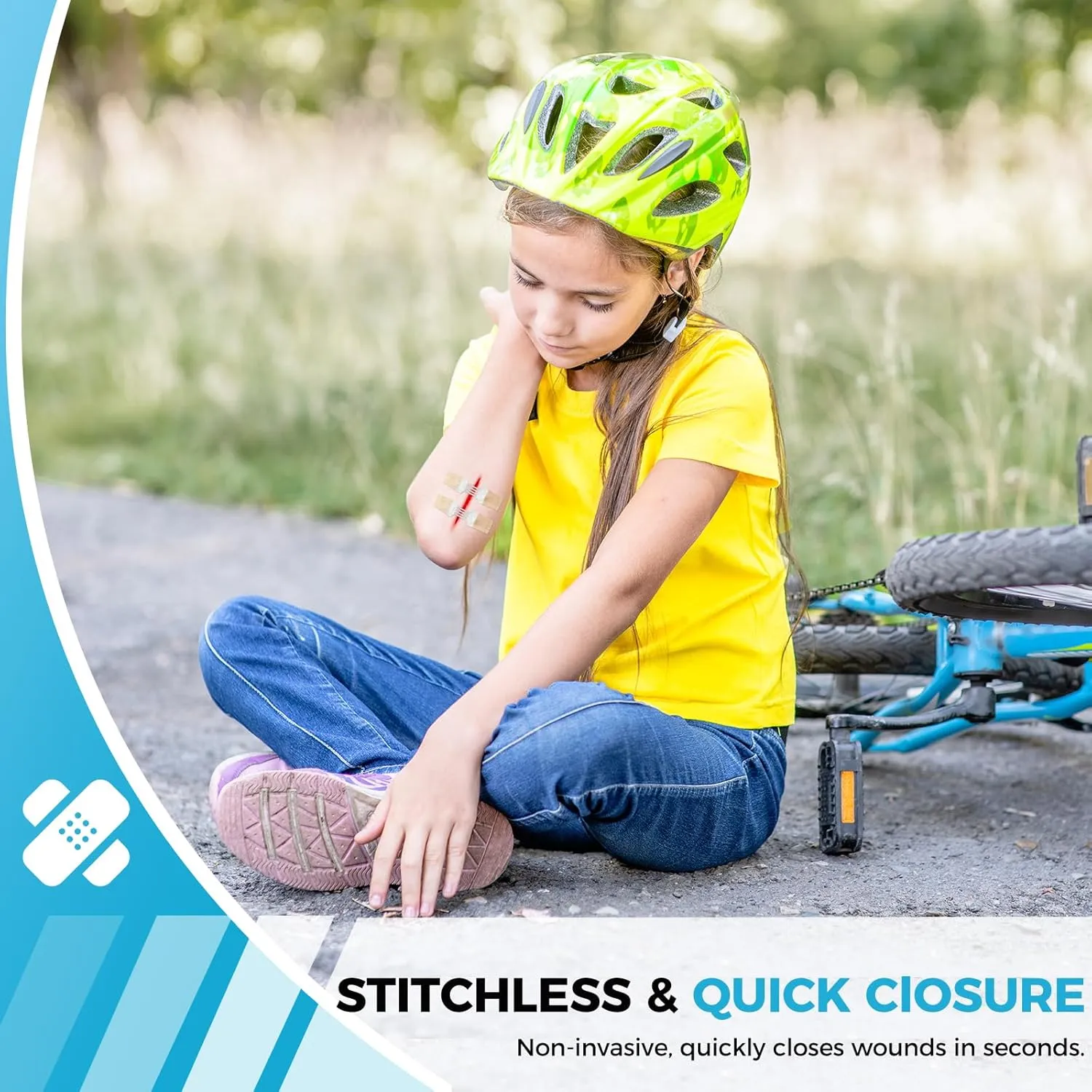 Wound Closure Device 4 Pcs - FSA/HSA Eligible Zip Sutures & Butterfly Bandage | Stitch-Free Wound Repair, Rapid Hemostasis for Hiking, Camping, Wilderness Survival | Outdoor First Aid Essentials