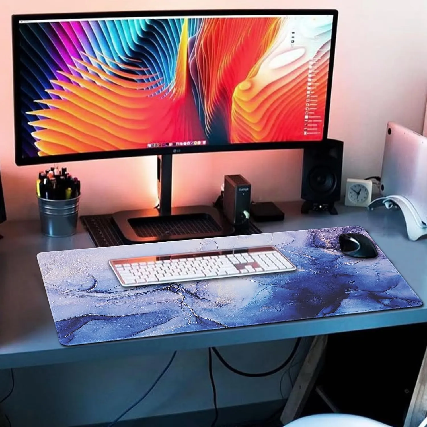 XXL Gaming Mouse Pad 35.4x15.7 Professional Large Mouse Pad & Computer Game Mouse Mat-90x40 Bluesand