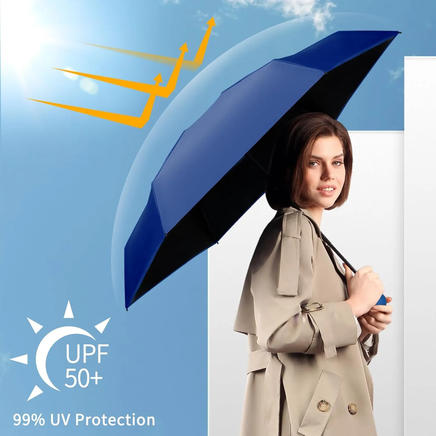 Yoobure Travel Umbrella Portable Compact Umbrellas, Pocket Mini for Purse, Umbrellas for UV Sun & Rain Small for Backpack, Umbrella with Case Folding for Kids Women