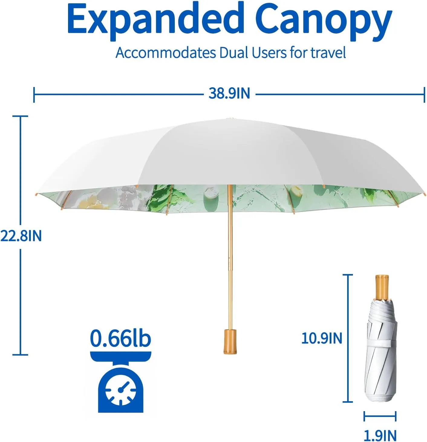 Yoobure Travel Umbrella Portable Compact Umbrellas, Pocket Mini for Purse, Umbrellas for UV Sun & Rain Small for Backpack, Umbrella with Case Folding for Kids Women