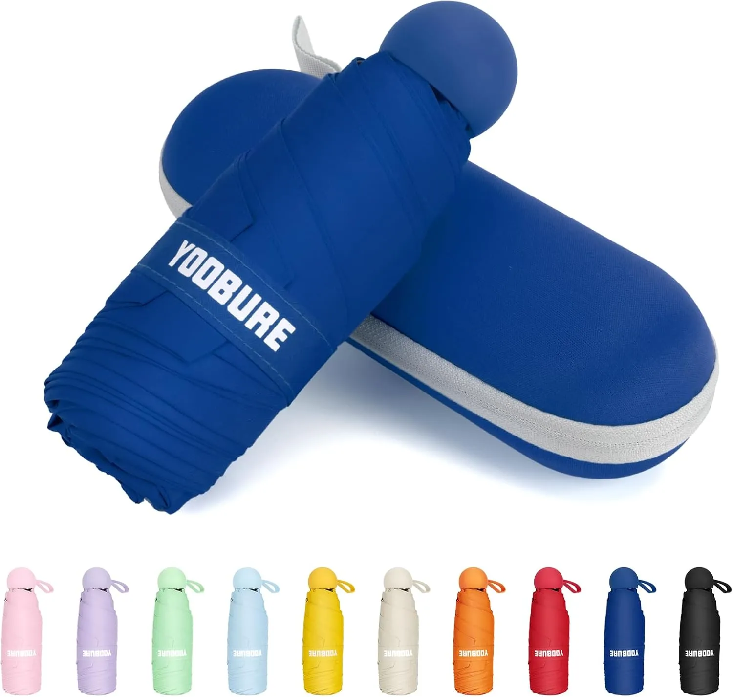 Yoobure Travel Umbrella Portable Compact Umbrellas, Pocket Mini for Purse, Umbrellas for UV Sun & Rain Small for Backpack, Umbrella with Case Folding for Kids Women