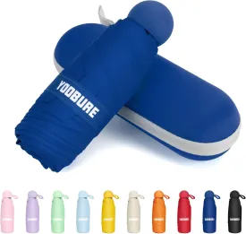 Yoobure Travel Umbrella Portable Compact Umbrellas, Pocket Mini for Purse, Umbrellas for UV Sun & Rain Small for Backpack, Umbrella with Case Folding for Kids Women