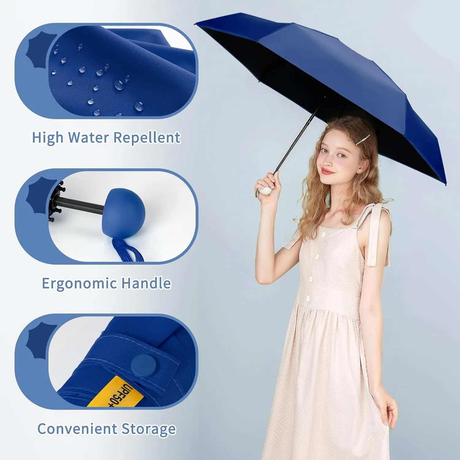 Yoobure Travel Umbrella Portable Compact Umbrellas, Pocket Mini for Purse, Umbrellas for UV Sun & Rain Small for Backpack, Umbrella with Case Folding for Kids Women