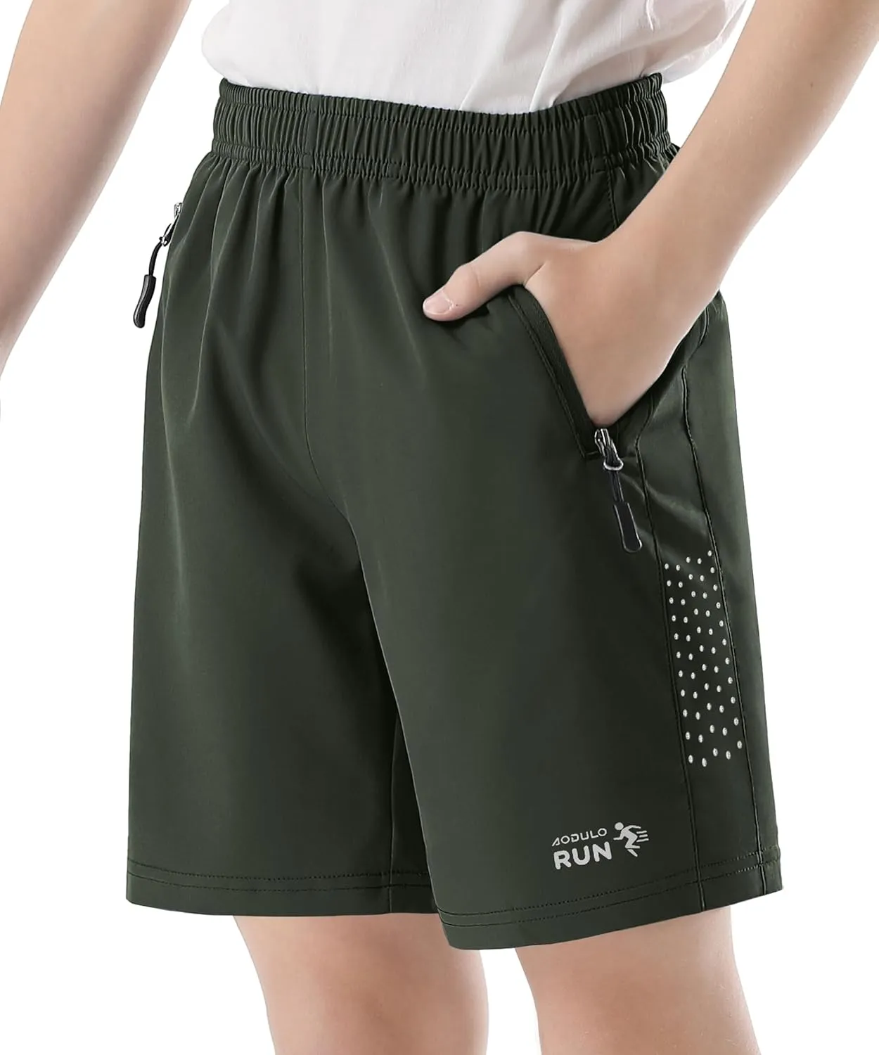 Youth Kids Athletic Shorts Quick Dry Lightweight Beathable Comfy Zipper Running Soccer Size 5-16 Outdoor Active Gym Workout